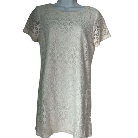 Lulu's Love You For Eternity White Lace Shift Dress S - Picture 1 of 8